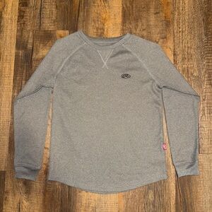Rawlings Heather Gray Waffle Knit Long Sleeve Kids Tee
